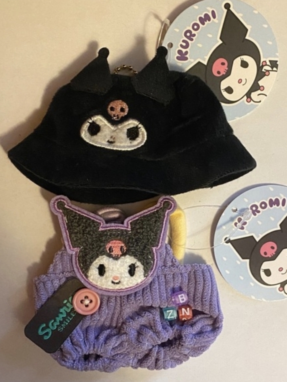 Labubu Hello Kitty Kuromi Overalls and Bucket Hat Set Labubu Sanrio Outfit